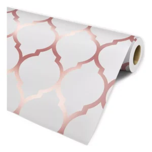 Papel De Parede Motivo Grey Cinza Com Gold Rose 3m