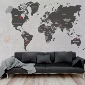 Papel De Parede Mural Mapa Mundi 2,90 X 3,00m