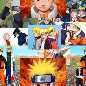 Papel De Parede Naruto Colorido Adesivo Lavável