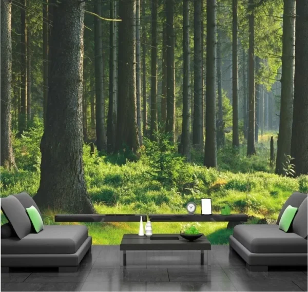 Papel De Parede Natureza 3d Floresta 7,30m² Completo Gg351