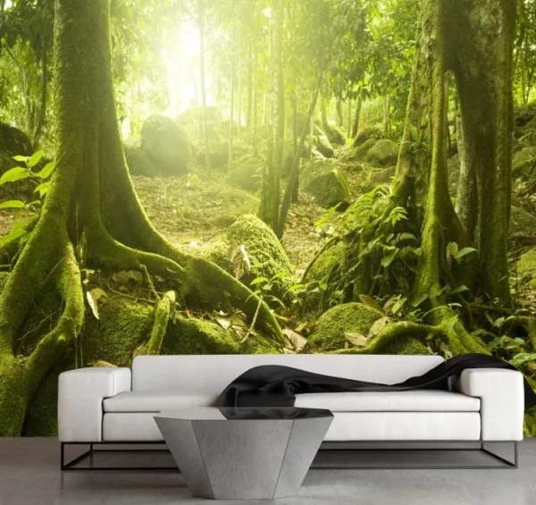 Papel De Parede Natureza 3d Floresta 7,30m² Completo Gg546