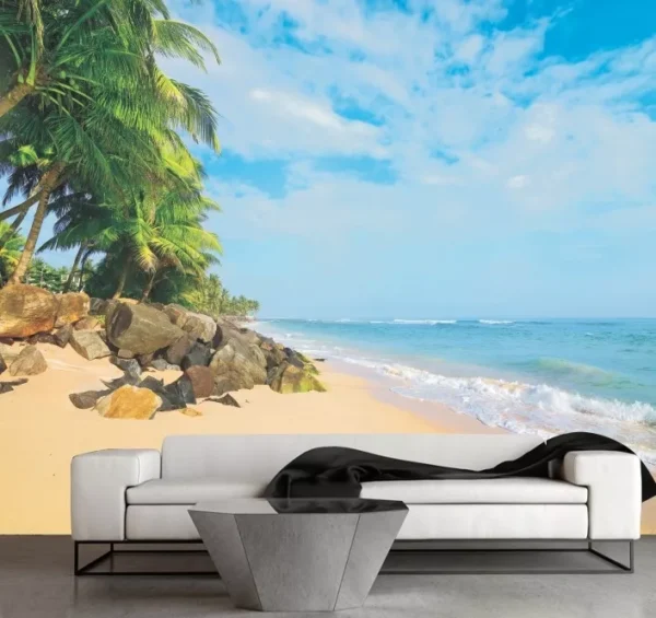 Papel De Parede Natureza 3d Praia Mar 7,30m² Completo Gg503