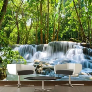 Papel De Parede Natureza Cascata Cachoeira Floresta Gg796