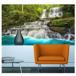 Papel De Parede Natureza Paisagem Cachoeira 2m² Adesivo S82