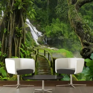 Papel De Parede Natureza Trilha Cachoeira Floresta Gg281