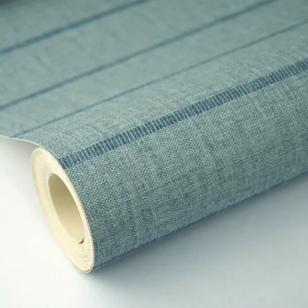 Papel De Parede Nonwoven Azul Listrado Textura Cozinha 4m²