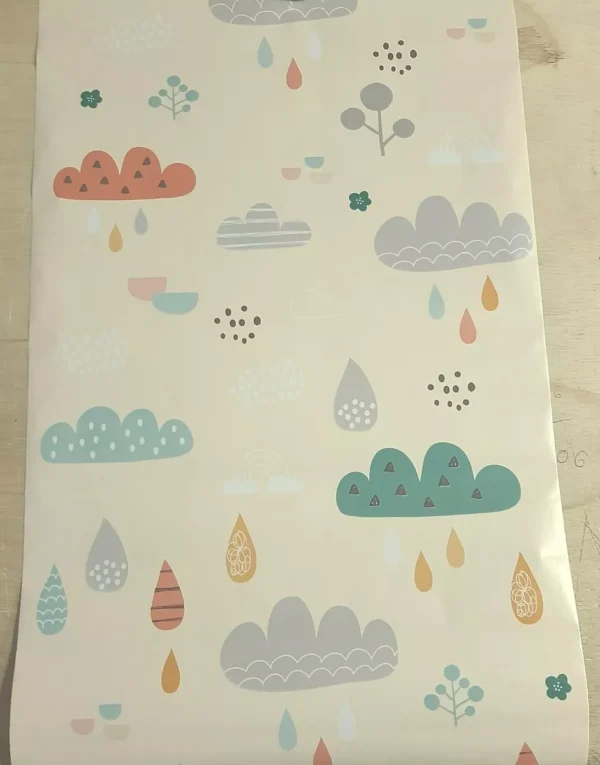 Papel De Parede Nuvem Bebê Diversos Auto Colante 5mx45cm