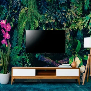 Papel De Parede Painel 3d Folha Flores Tropical Viníl 3,5m