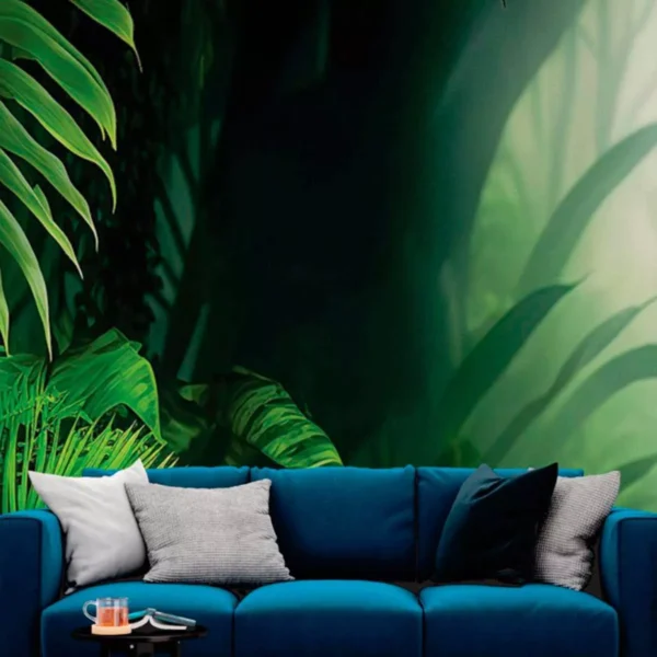 Papel De Parede Painel 3d Folhas Floresta Tropical 2,5m