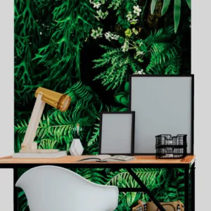 Papel De Parede Painel 3d Folhas Samambaia Verde 1m