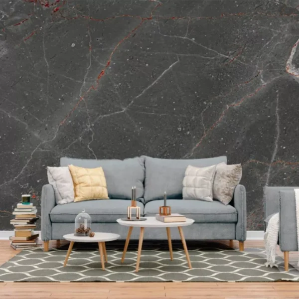 Papel De Parede Painel 3d Mármore Carrara Cinza Claro 4m