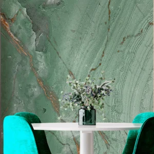 Papel De Parede Painel 3d Mármore Carrara Verde Claro 2m