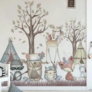 Papel De Parede Painel Animais Da Tribo Floresta