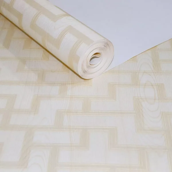 Papel De Parede Painel Madeira Bege Off White + Brinde