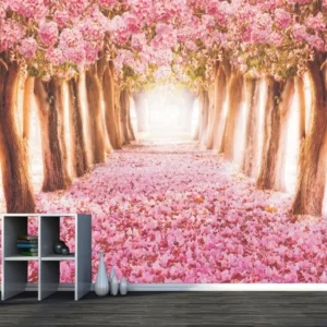 Papel De Parede Paisagem 3d Floresta Adesivo Flores Gg428