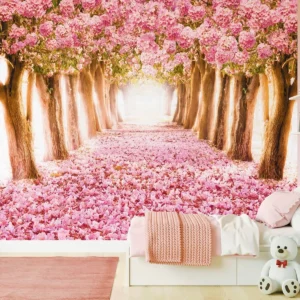 Papel De Parede Paisagem 3d Floresta Adesivo Flores M²