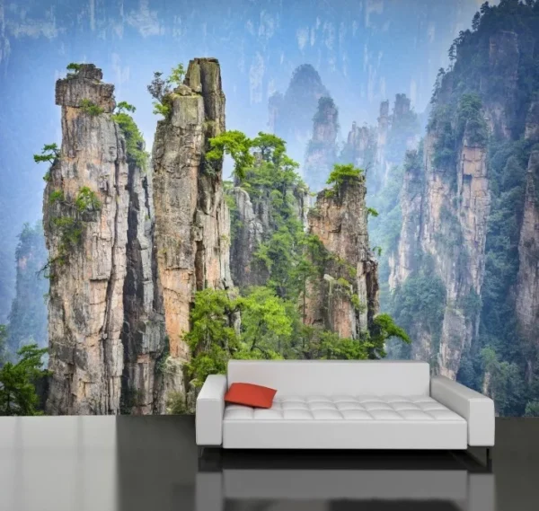 Papel De Parede Paisagem 3d Montanha Adesivo Natureza Gg478