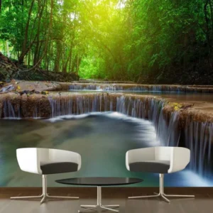 Papel De Parede Paisagem Cachoeira Cascata Floresta Gg817