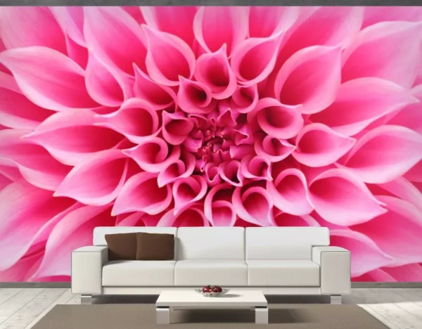 Papel De Parede Paisagem Flor Rosa Floral 6m² Nfl54