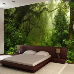 Papel De Parede Paisagem Floresta 3,20x2,35m Adesivo Gg508