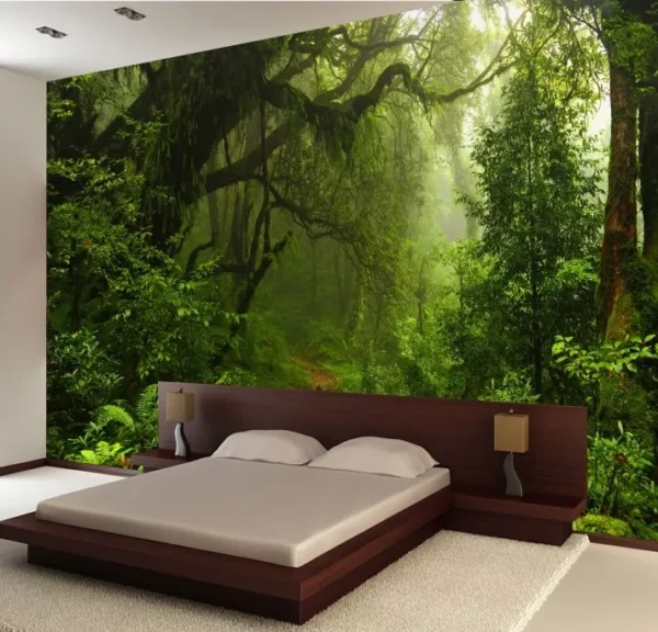 Papel De Parede Paisagem Floresta 3,20x2,35m Adesivo Gg508