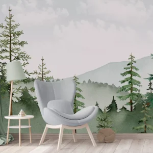 Papel De Parede Paisagem Floresta Vegetação Árvore 5m² Vr616