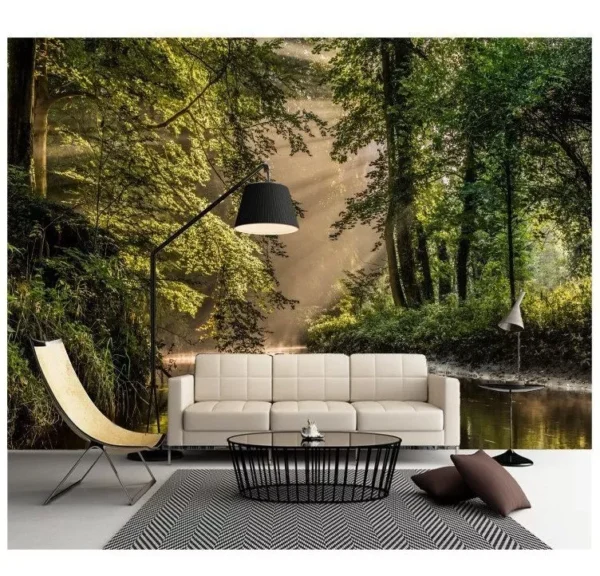 Papel De Parede Paisagem Mural Natureza 7,32m² Floresta M13