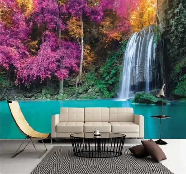 Papel De Parede Paisagem Natureza Cachoeira 3,16x2,65m Gg348