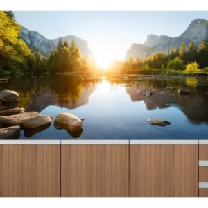 Papel De Parede Paisagem Natureza Lago 2m² Rio Floresta S96