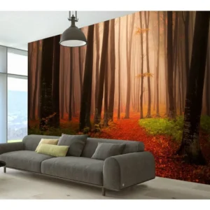 Papel De Parede Paisagem Sala Floresta Quarto Natureza M34