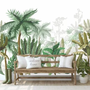 Papel De Parede Paisagem Tropical Floresta Painel Gg982