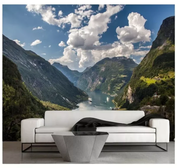 Papel De Parede Paisagens Natureza Montanha Fosco Luxo Gg187