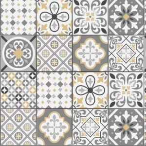 Papel De Parede Para Cozinha Azulejo Cinza 2mx57cm Azu71pp