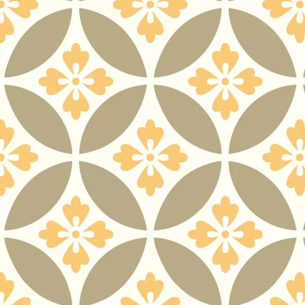 Papel De Parede Para Cozinha Azulejo Lavável Amarelo Verde