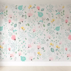 Papel De Parede Para Menina Infantil Flores Quarto Bebê M²