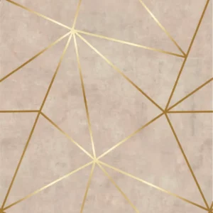 Papel De Parede Para Quarto Casal E Sala Rose Fio Gold 3m