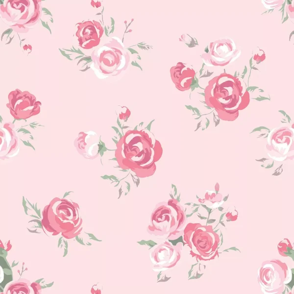 Papel De Parede Para Quarto De Menina Rosa Floral Oferta !!!