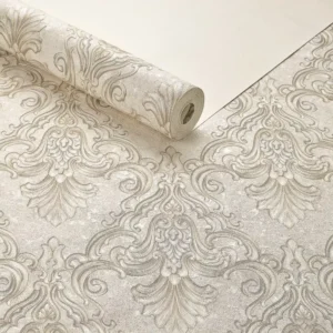 Papel De Parede Perolado Lavável Floral Importado Vinílico