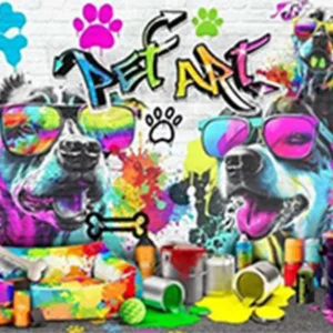 Papel De Parede Pet Art Grafite 3,00 Alt X 0,52 Larg (1,5m²)