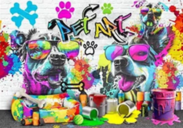 Papel De Parede Pet Art Grafite 3,00 Alt X 0,52 Larg (1,5m²)