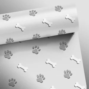 Papel De Parede Pet Shop Patas Cachorro Cinza 0,58x3,00m