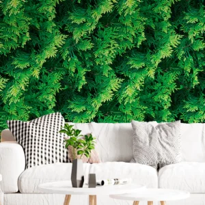 Papel De Parede Plantas Verde Efeito 3d Tuia Hilandesa 18m