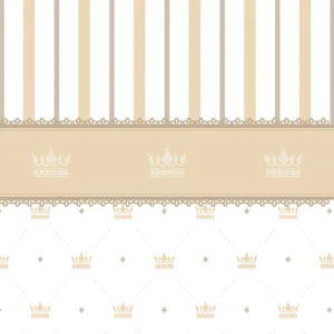 Papel De Parede Quarto Bebê Infantil Realeza Dourado