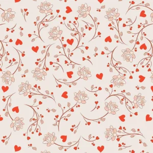 Papel De Parede Quarto Casal Coração Vermelho Bege Love 10un