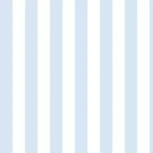 Papel De Parede Quarto De Bebê Menino Azul E Branco Listrado De 1,50m X 50 Cm - Quarto Infantil