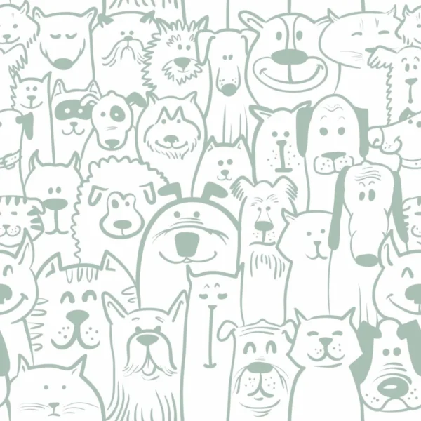 Papel De Parede Quarto Infantil Petshop Cachorros Animais 3m