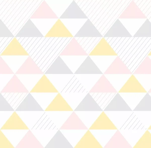 Papel De Parede Quarto Menina Rosa Amarelo Geométrico 3m