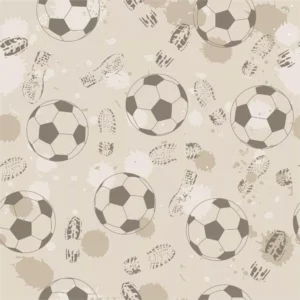 Papel De Parede Quarto Menino Esporte Futebol Bola Bege 3m