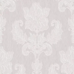 Papel De Parede Relevos Floral Arabesco Cinza Claro 3438