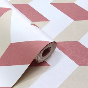 Papel De Parede Rolo 9,5m X 53cm - Chevron Rosa Para Menina